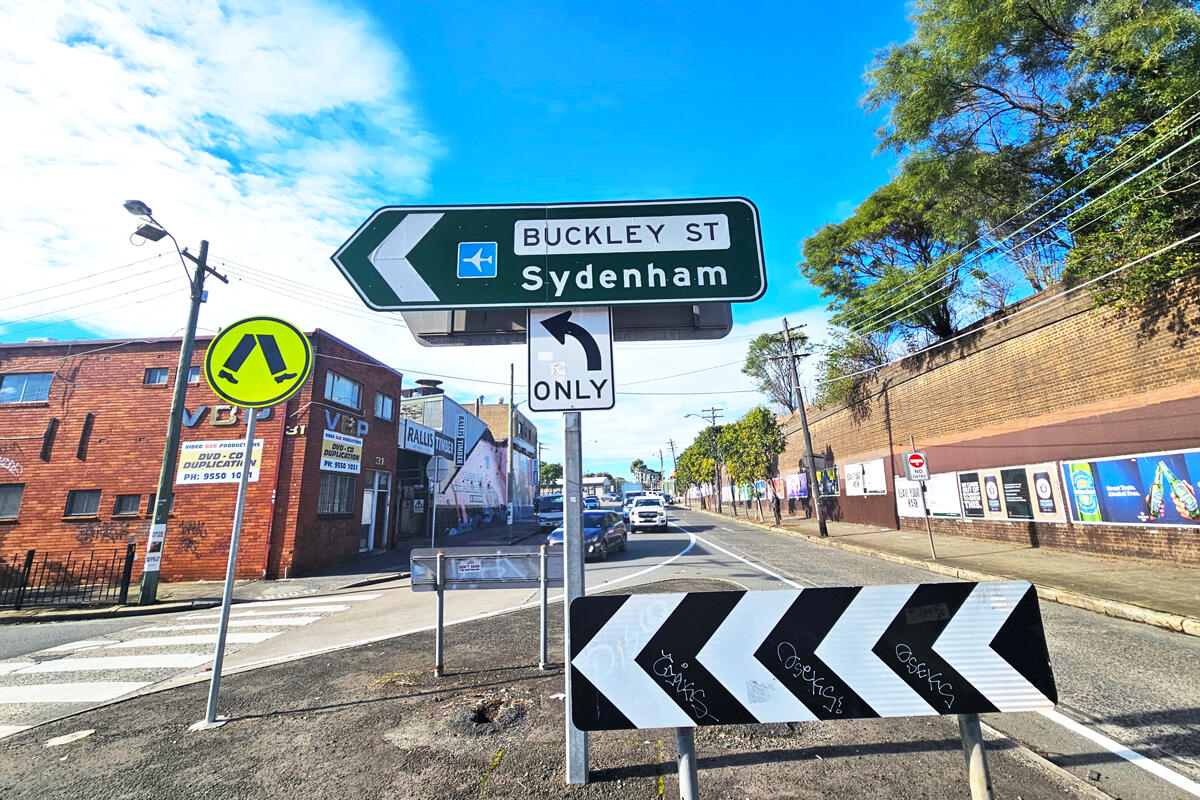 Road sign at Buckley Street, Sydenham