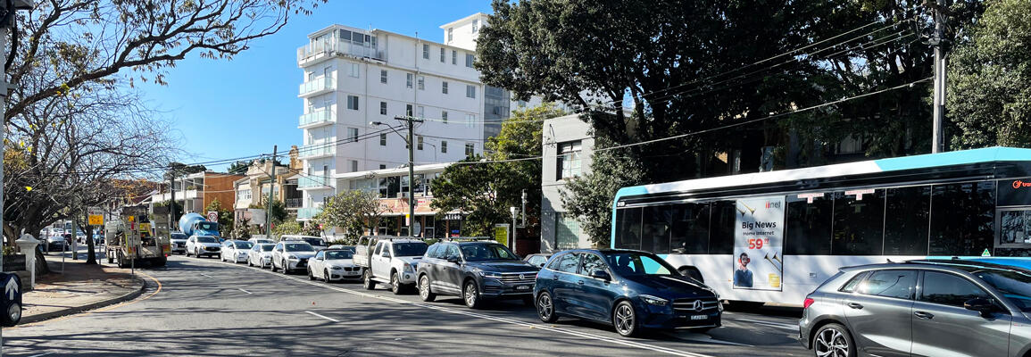 Old South Head Road traffic queues