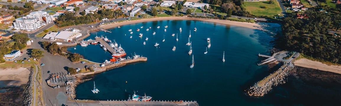 Transport for NSW Aerial view of Ulladulla Harbour.
