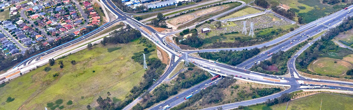 Transport for NSW Prospect Highway upgrade - M4 bridge works and ramps.