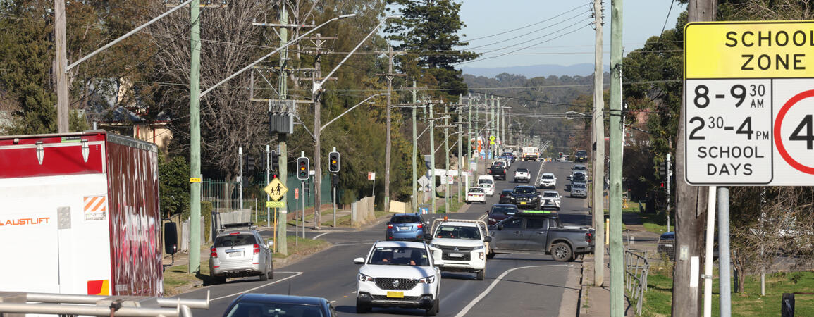 Transport for NSW Garfield Road East - looking west toward Piccadilly Street.
