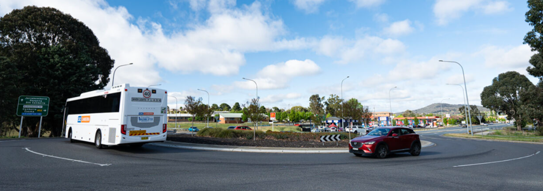 Yass Road, Bungendore Road and Ellerton Drive intersection