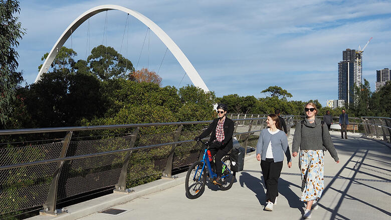 Alfred St Bridge Parramatta was opened October 2023 providing a connection over the Parramatta River for pedestrians and cyclists.