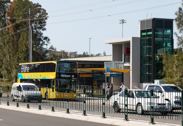 B-Line bus stop Warriewood 