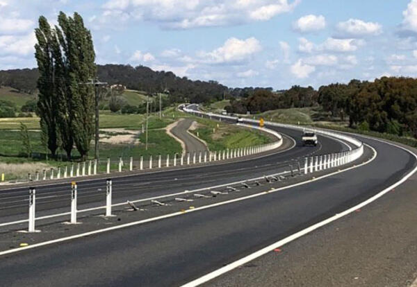 Road with safety barriers