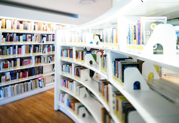 Library bookshelves