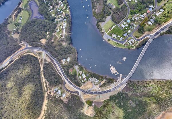 Nelligen Bridge Replacement - Birdseye view of the Kings Highway realignment