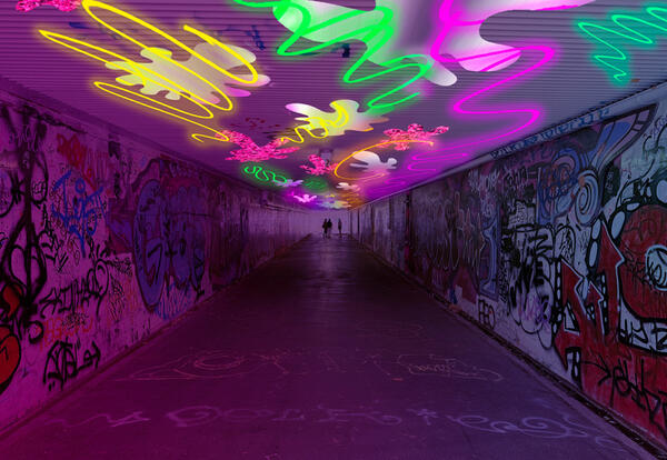 Hossei Ghaemi, Stars of Splatters concept design for Petersham pedestrian tunnel