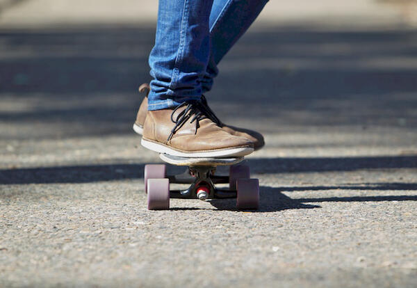 A person riding a skateboard