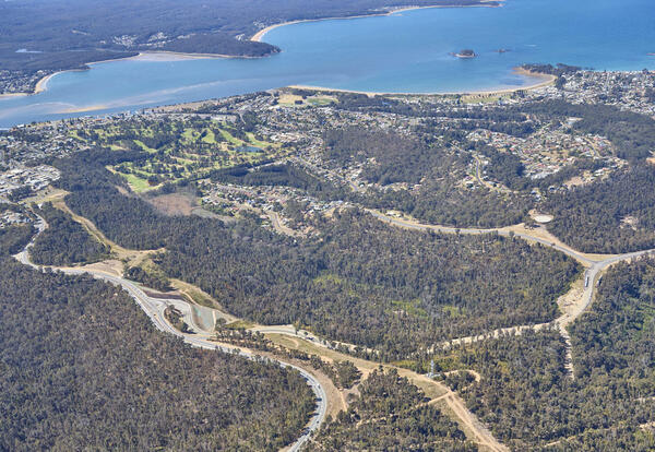 Aerial image of the project area towards Batemans Bay