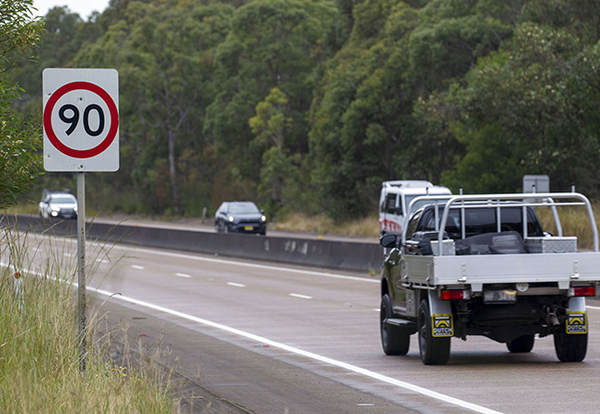 90km/h speed zone sign