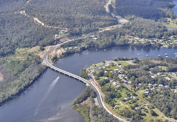 Aerial of the new bridge