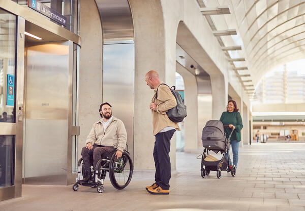 Commuters waiting for a lift at Central Station