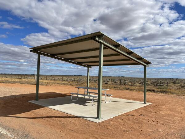 New shaded picnic shelters - Seven Trees Rest Area