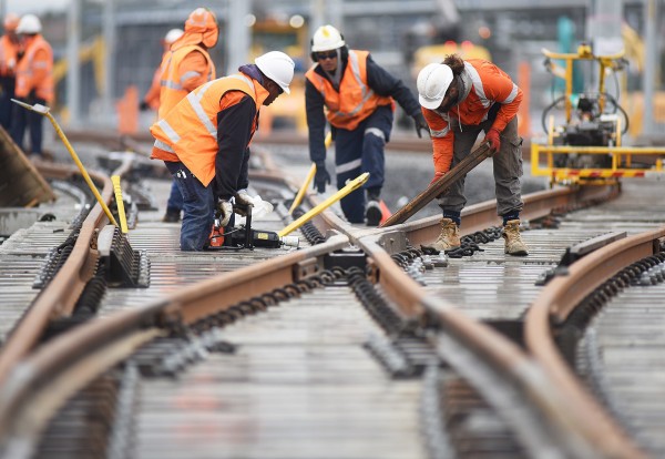 Sydney Metro track laying